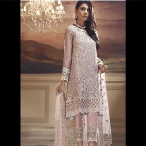 Pakistani women embroidered chiffon dress